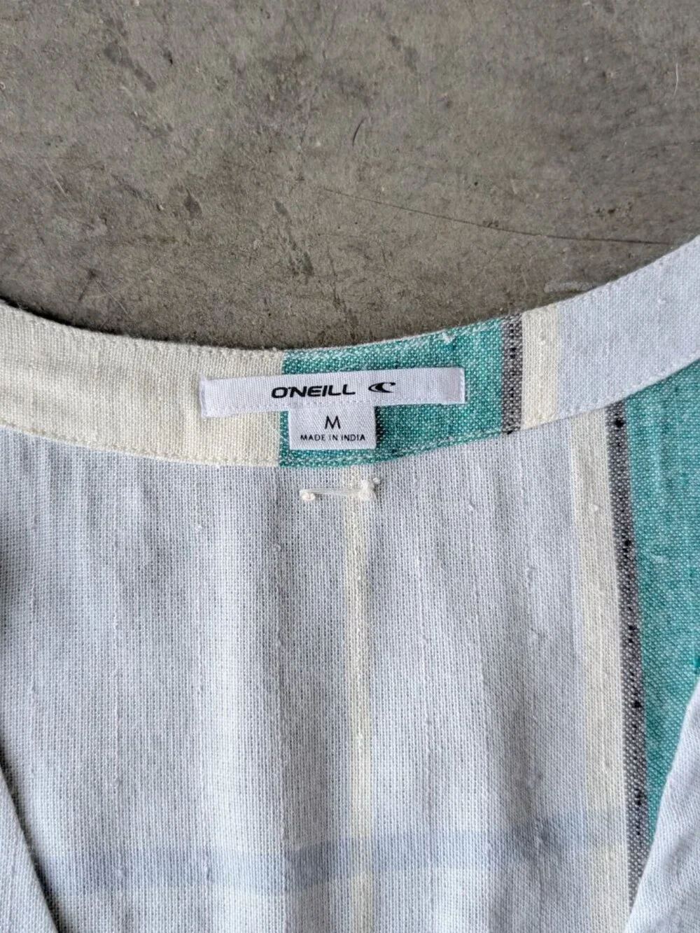 O'Neill Reid Light Blue Multi Stripe Button-Up Midi Dress medium NWT